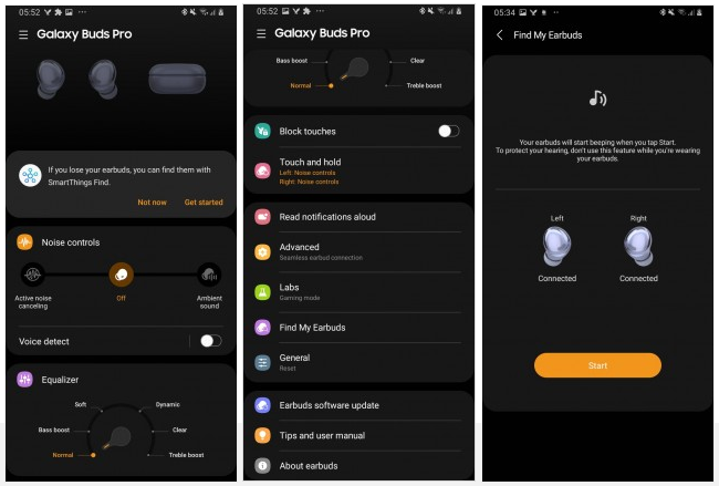 Galaxy Buds Pro features within Galaxy Wearable app 1