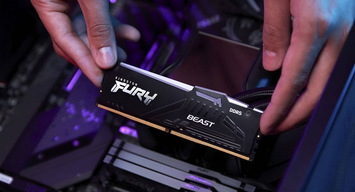 نصب رم کینگستون مدل Fury Beast DDR5 روی کامپیوتر