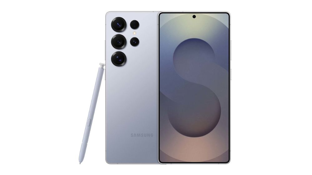 گوشی گلکسی S25 اولترا با رنگ آبی نقرهای