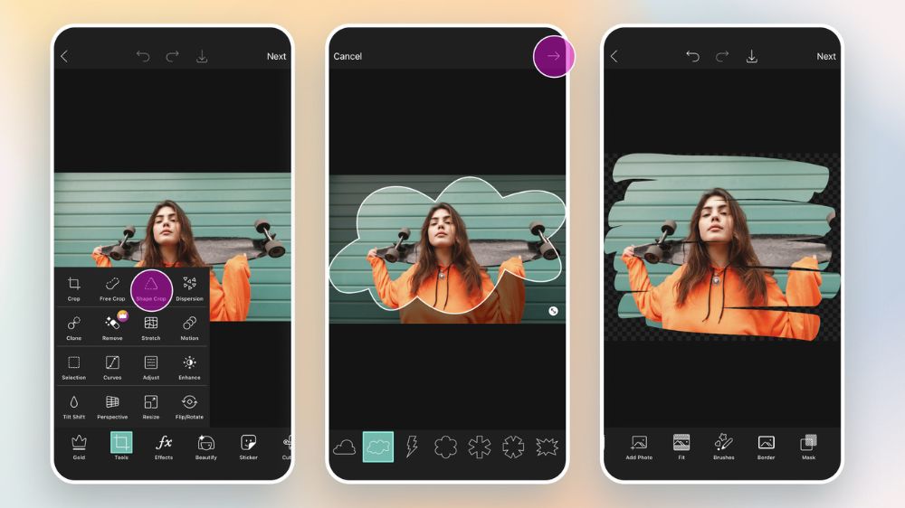 رابط کاربری اپلیکیشن Picsart